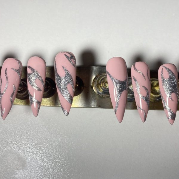 Uñas Press On Tribales con brillantina
